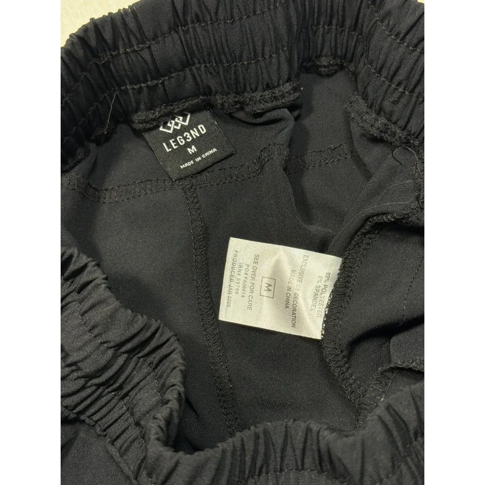 LEG3ND Mens M Black Athletic Jogger Pants Drawstring‎ Waist Casual Gym Sporty